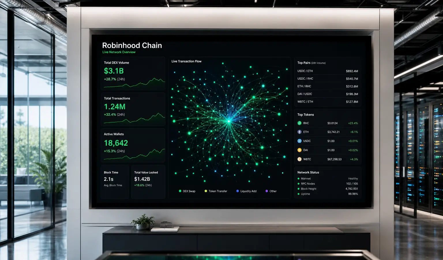Robinhood Chain maakt sterke start met $3,1 miljard volume