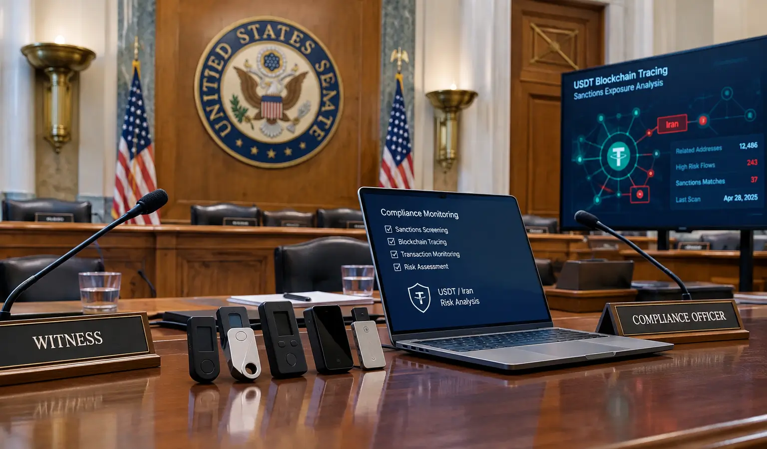 Senate zet Tether onder druk over Iran en USDT