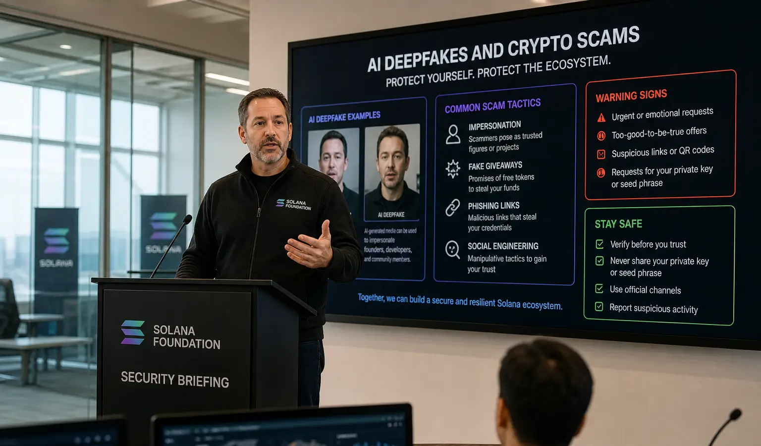 Solana-CISO waarschuwt voor AI-gedreven crypto scams