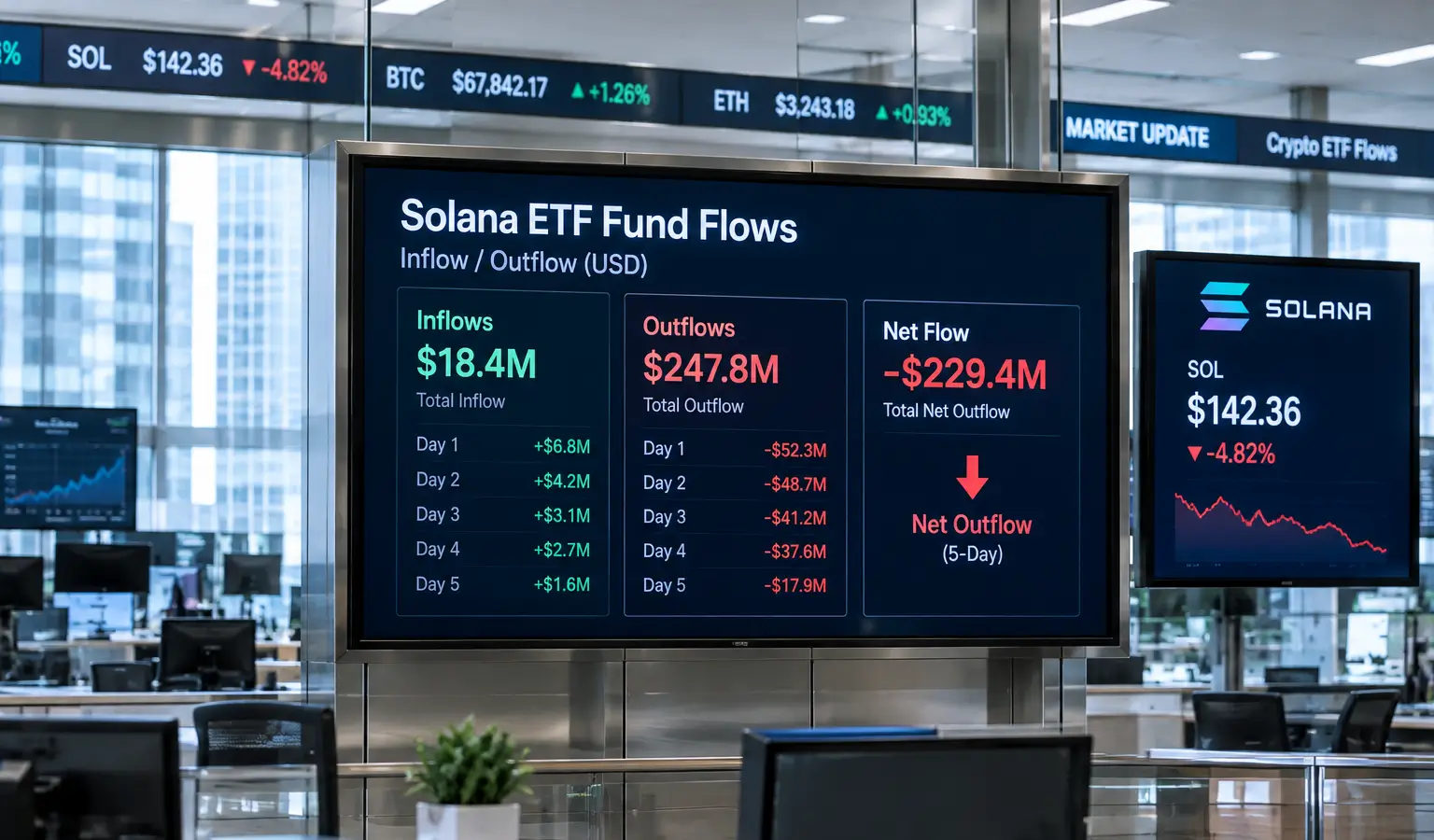 Solana-ETF's breken 14 weken instroom na grootste uitstroom