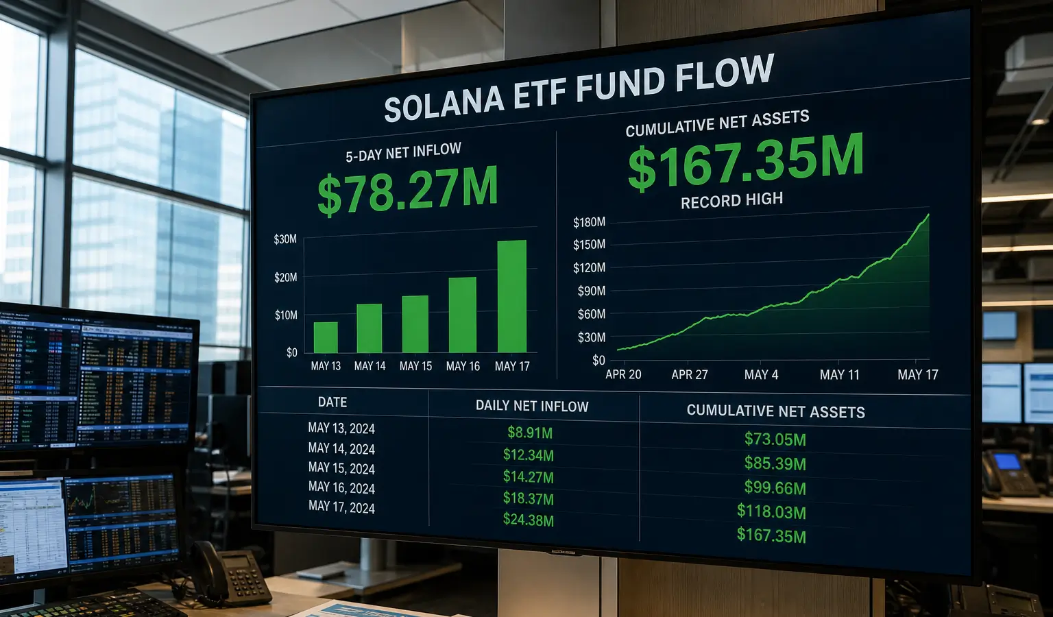 Solana ETF's boeken record na vijf dagen instroom