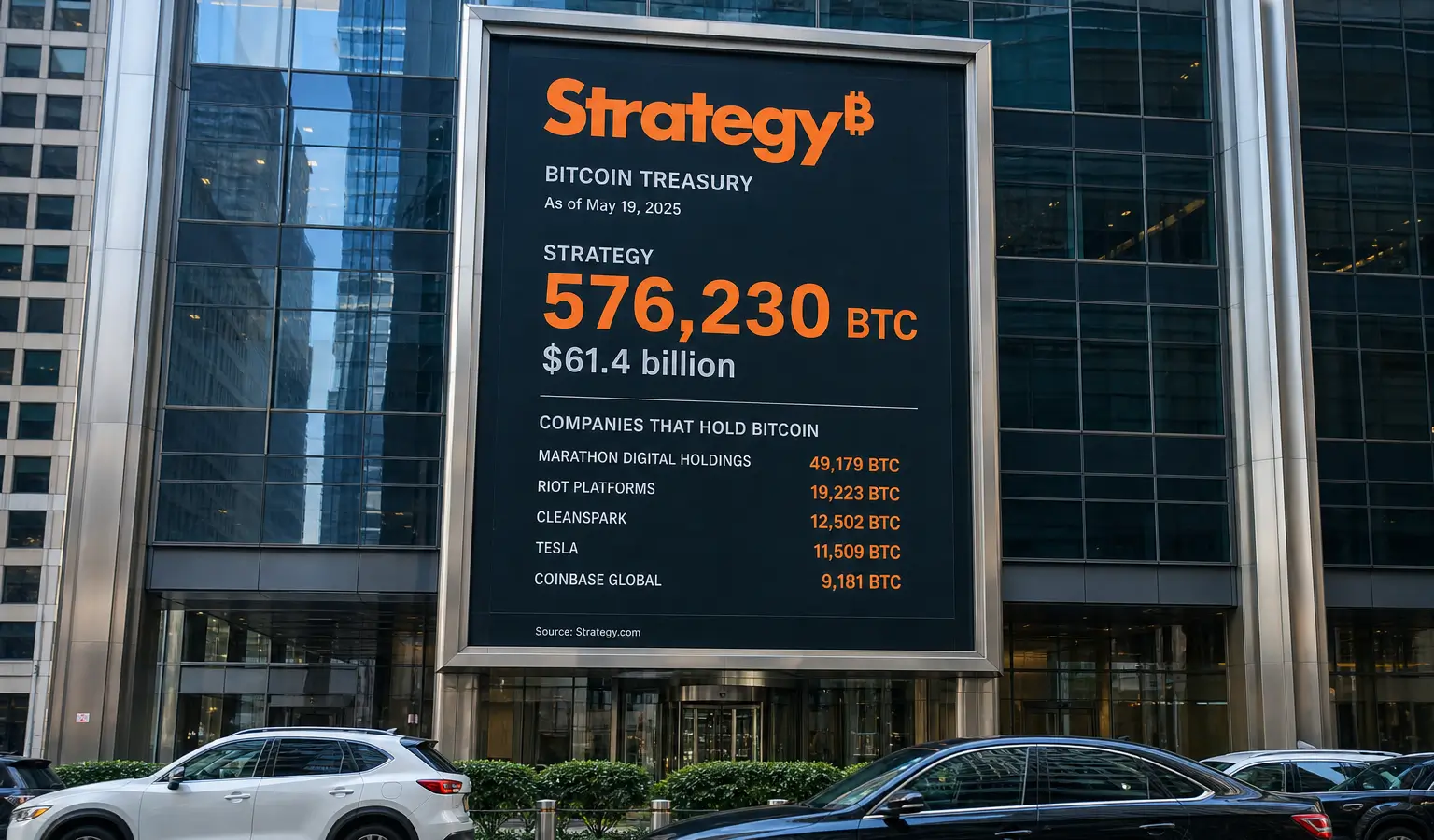 Strategy hält mit Abstand die meisten Bitcoin unter börsennotierten Unternehmen