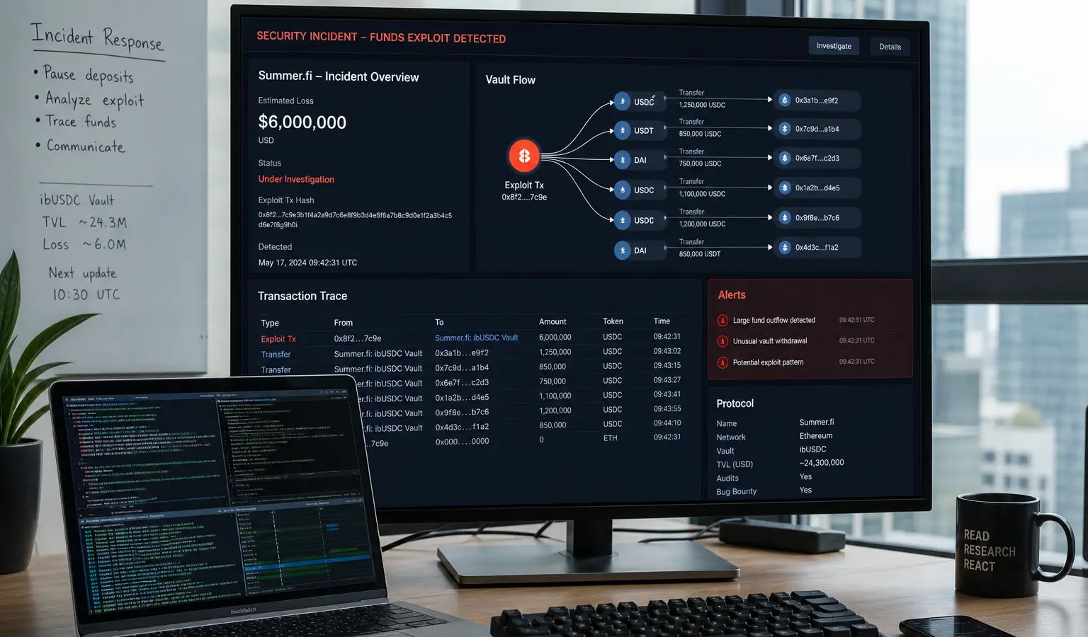 Summer.fi segnala un possibile exploit da 6 milioni di dollari in una vault DeFi