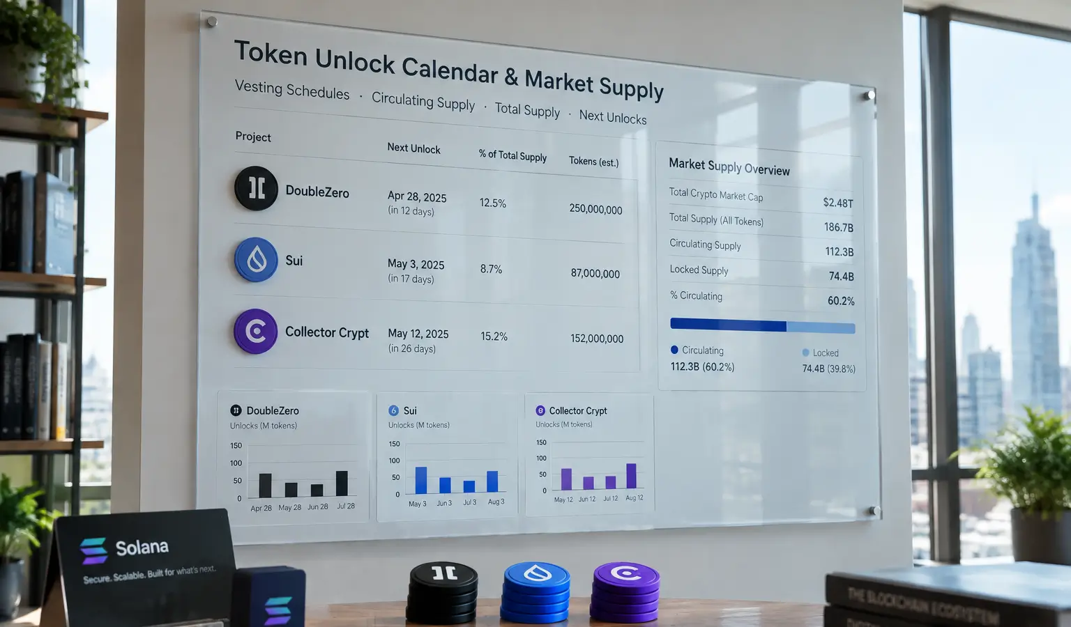Drie token unlocks zetten deze week $913 miljoen op de markt