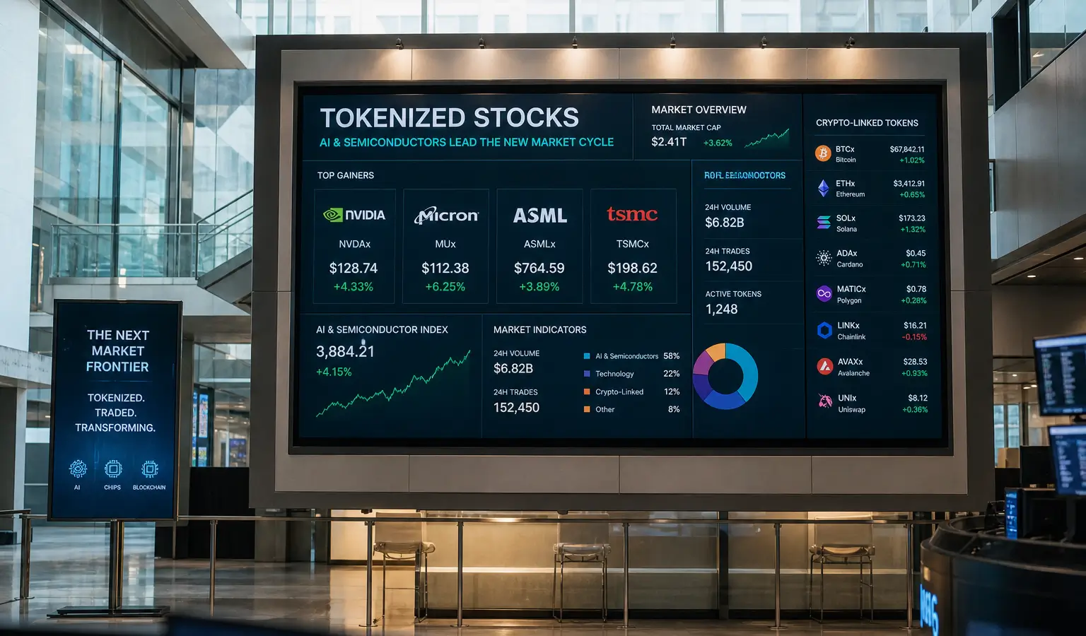 Tokenized stocks verschuiven van crypto naar AI en chips