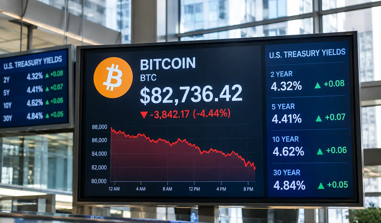 Traders prijzen vier Fed-verhogingen in, Bitcoin zakt onder $83.000