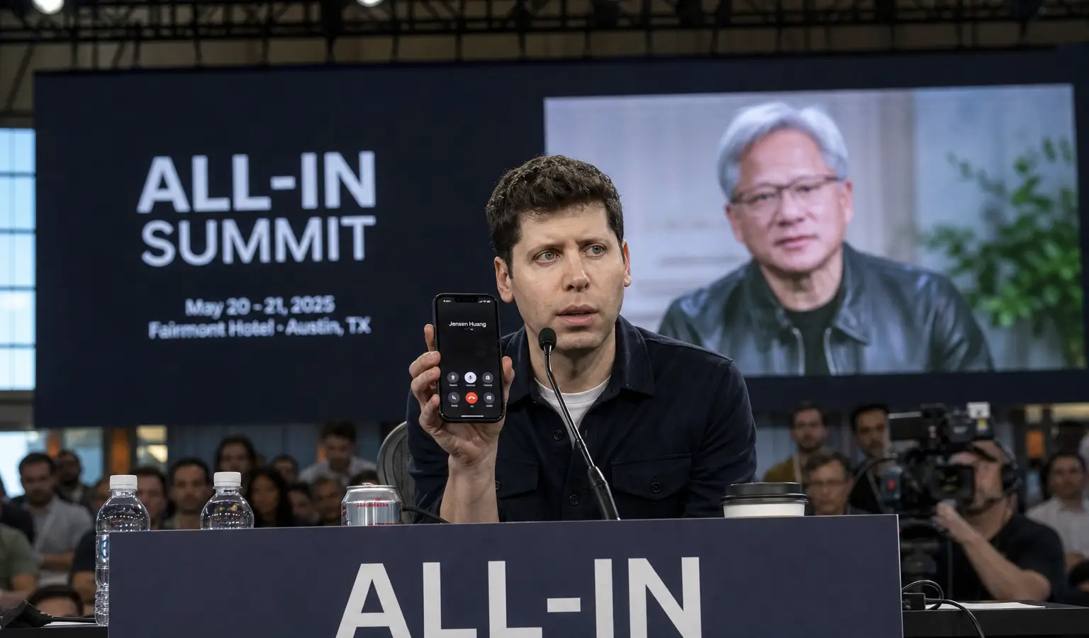 Trump belt live met Jensen Huang over AI-angst