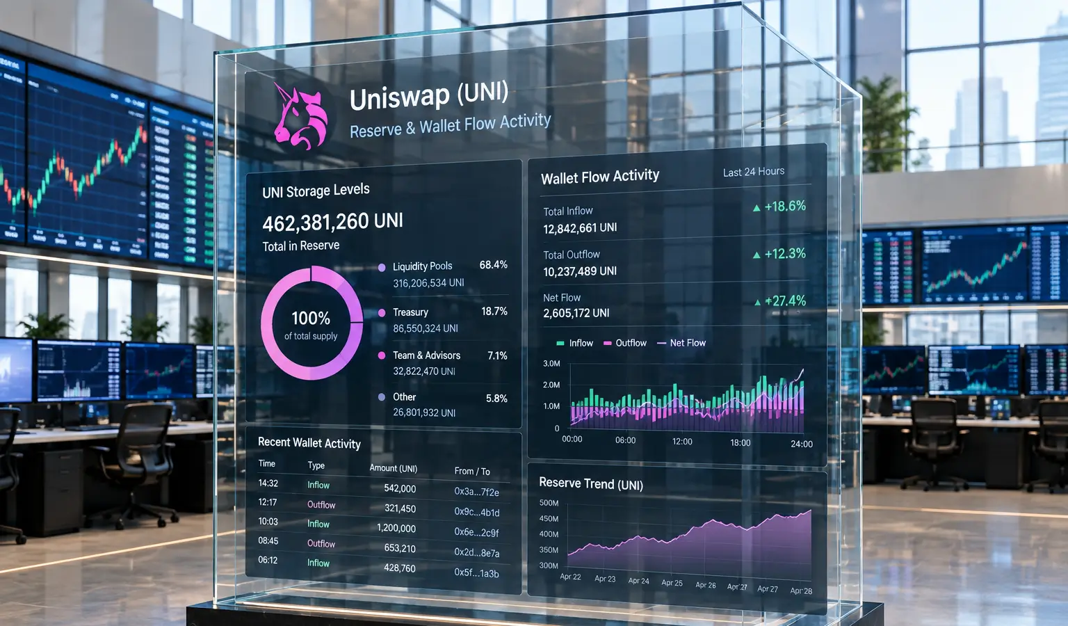UNI op recordhoogte op exchanges terwijl whales blijven kopen