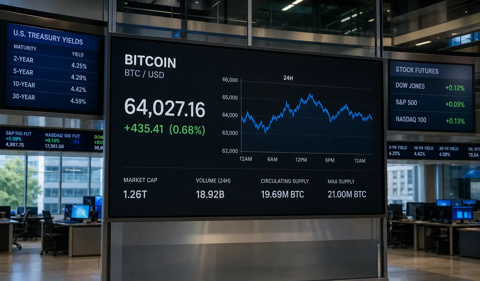 L’inflation américaine se calme, Bitcoin reste autour de 64 000 $