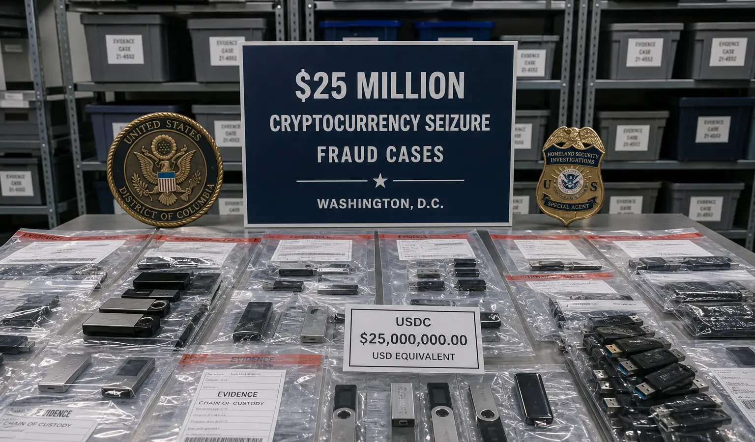 U.S. Seizes $25 Million in Crypto Across Fraud Cases
