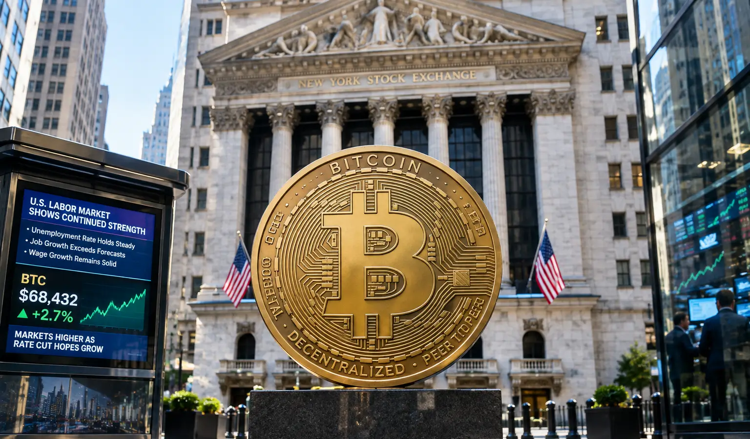 Zwakke Amerikaanse banencijfers duwen Bitcoin boven $87.000