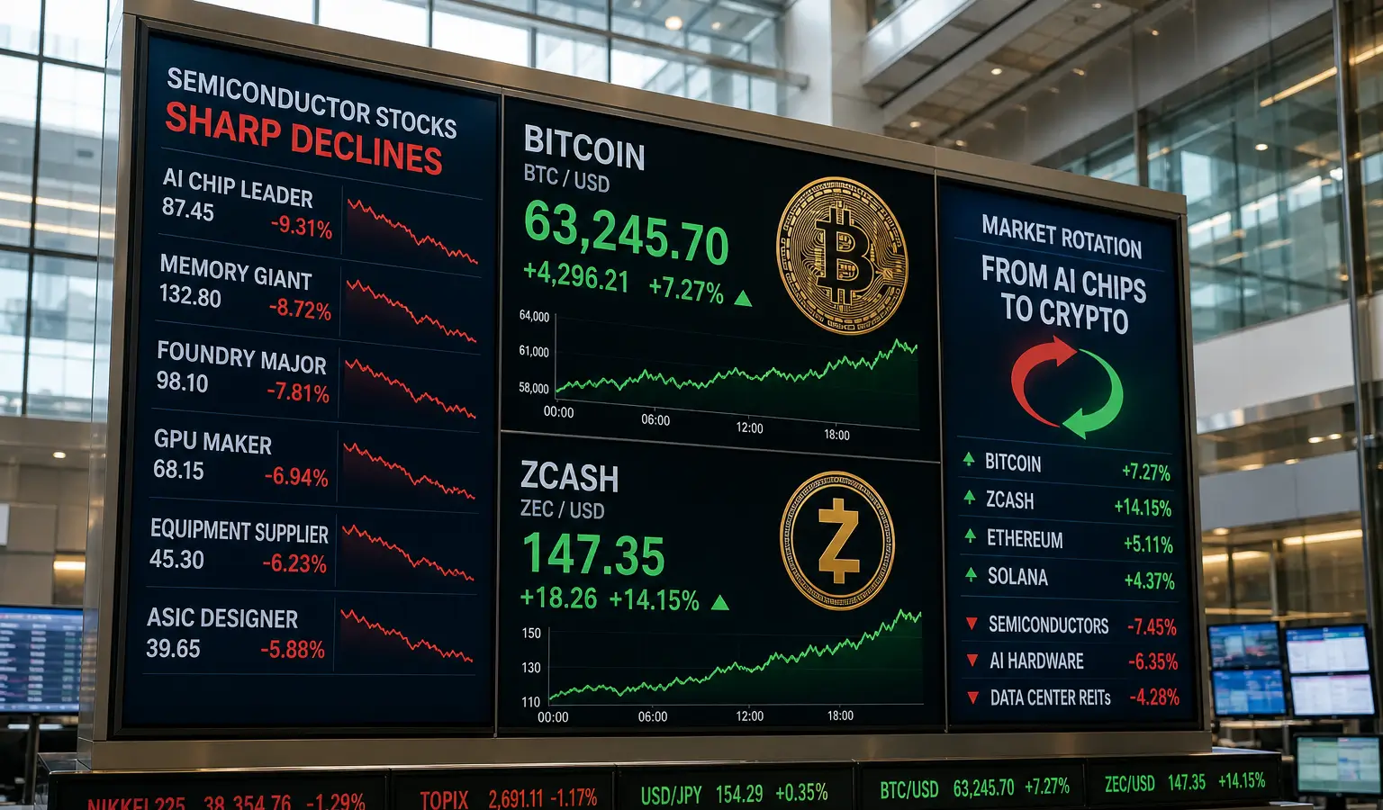 Winklevoss coloca Bitcoin e Zcash no centro após venda massiva em ações de IA