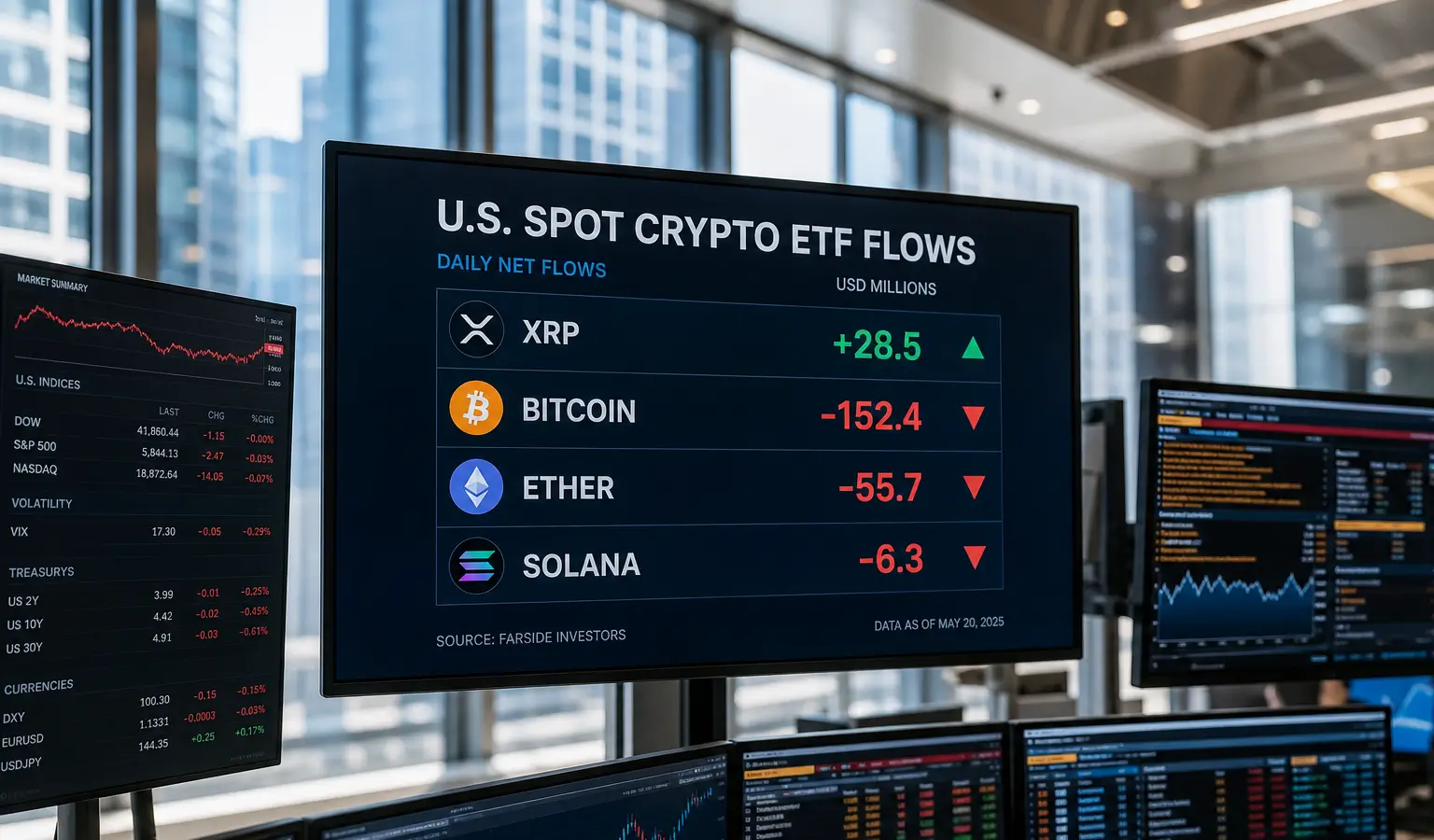 XRP ETF's trekken geld aan terwijl Bitcoin en Ether wegstromen