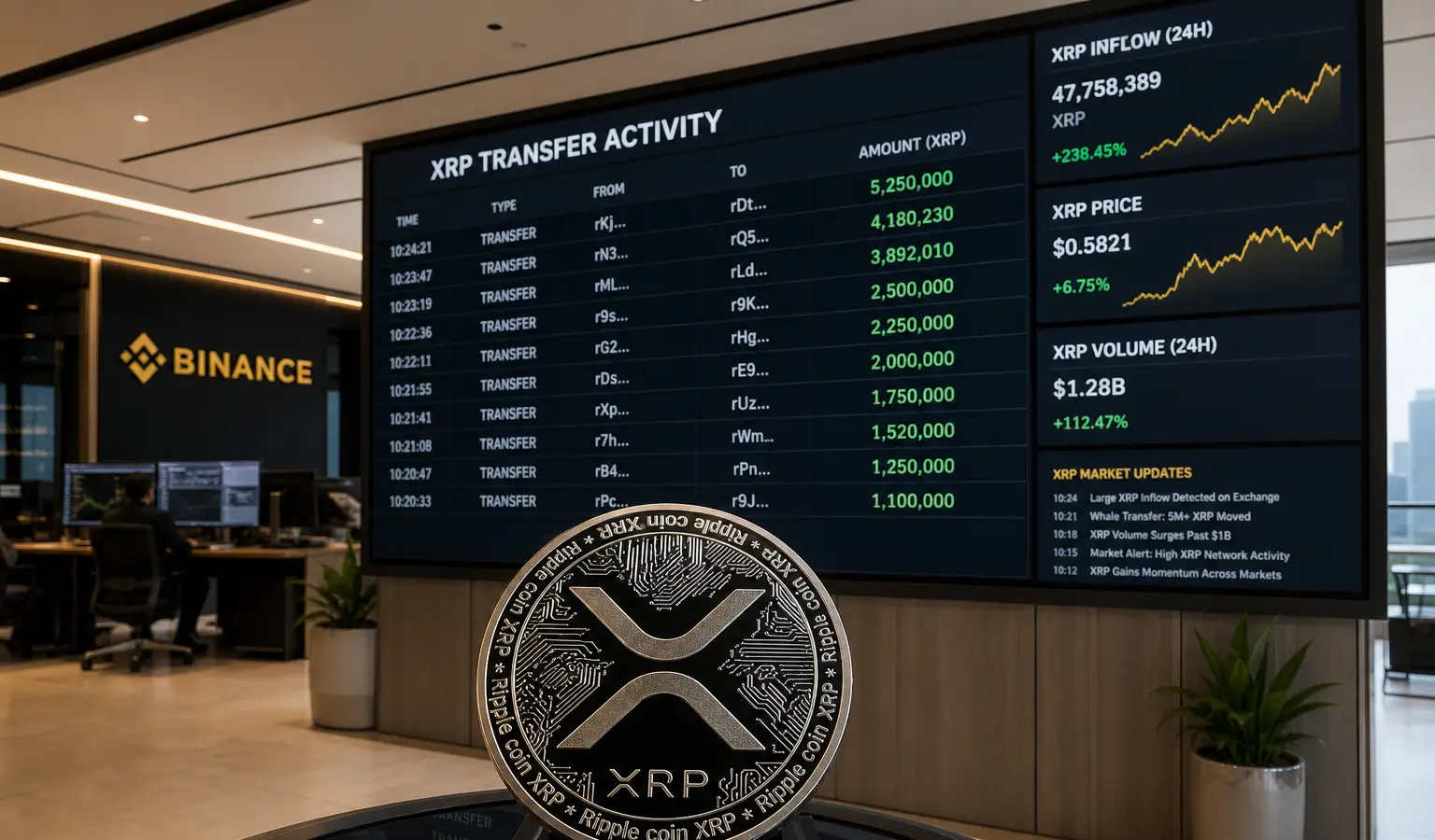 XRP-inflows naar Binance schieten 663% omhoog