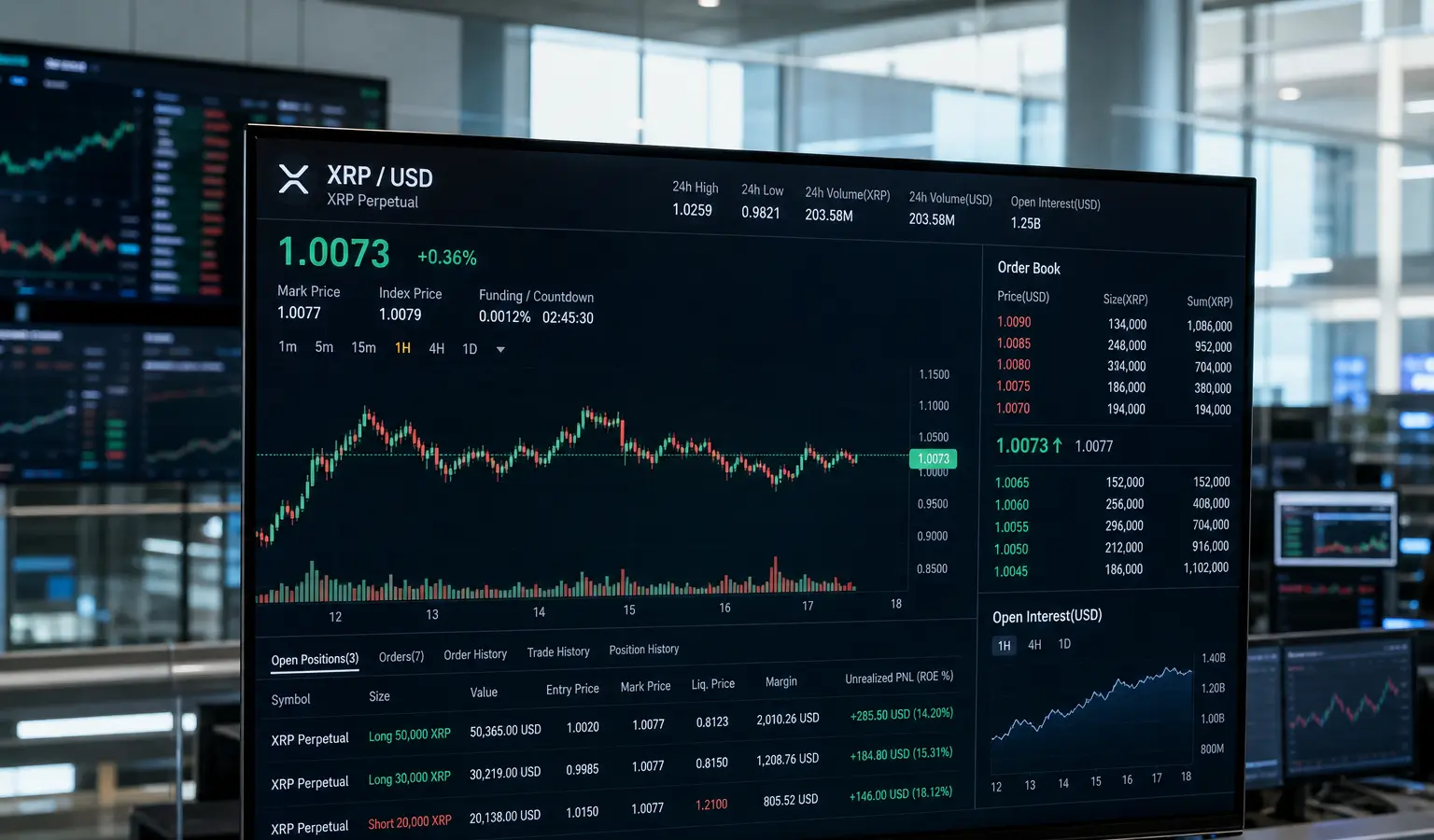 XRP Stays Around $1 as Long Positions Build