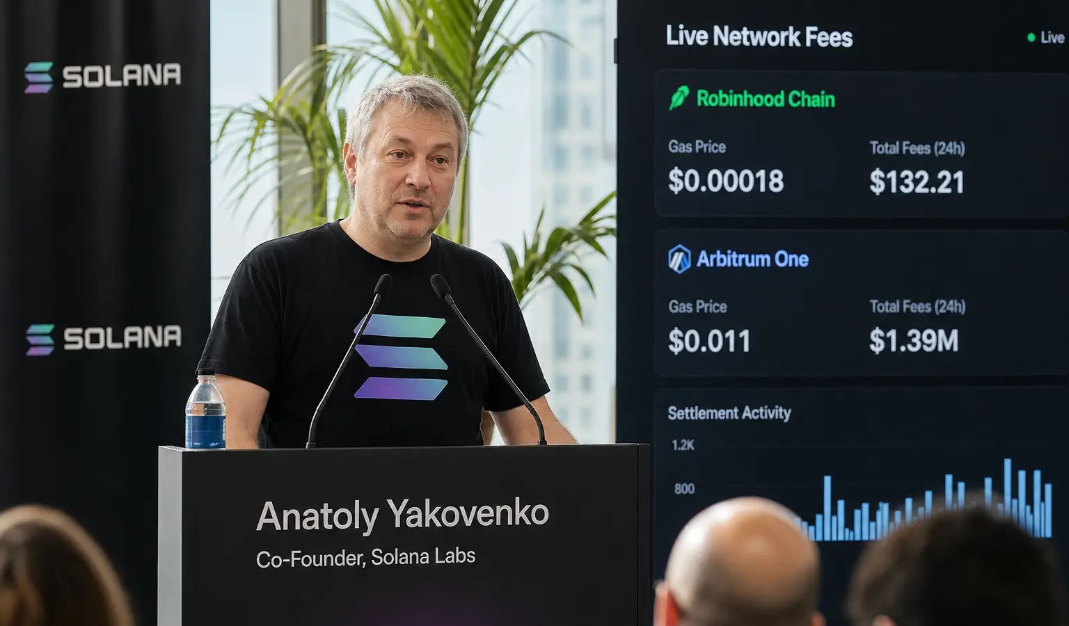 Yakovenko hekelt Robinhood Chain-fees en congestiewinst
