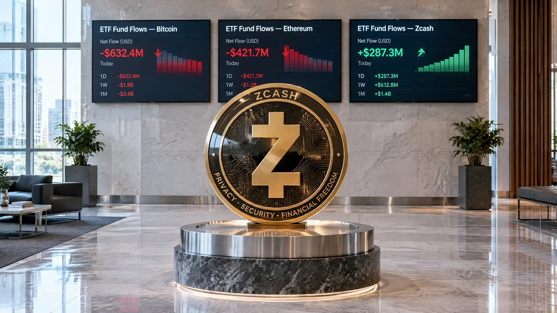 Zcash attira 41,1 milioni di dollari mentre gli ETF su Bitcoin rallentano